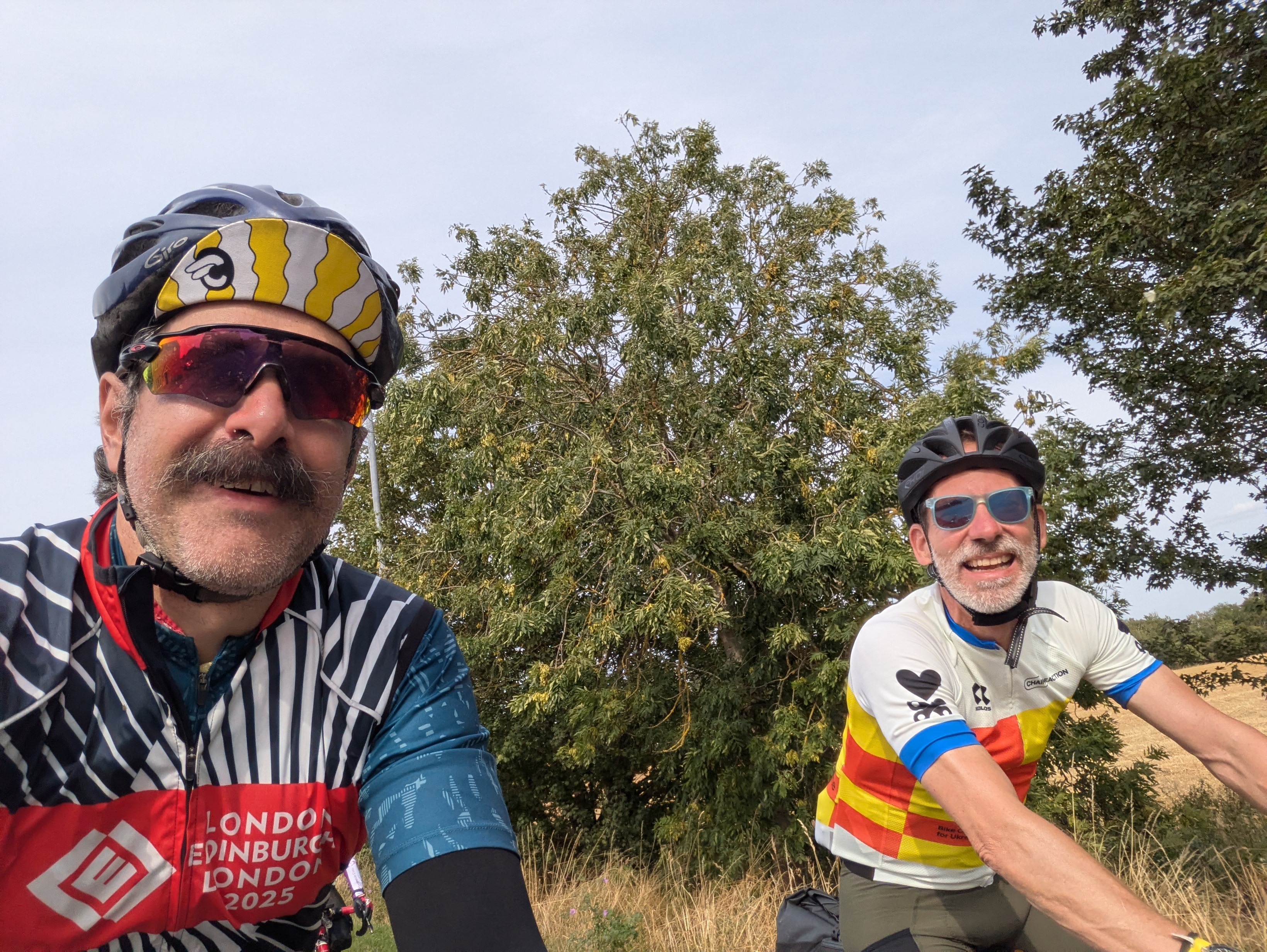 Oliver and myself riding in the Fens